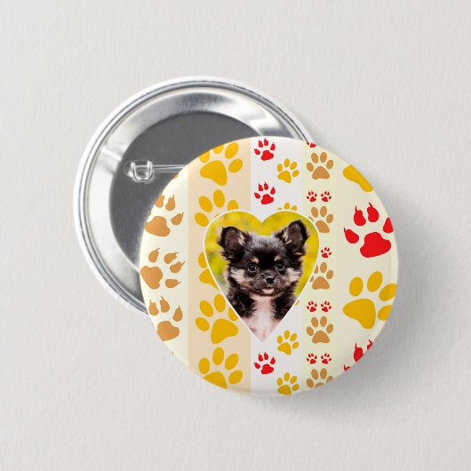 Chihuahua hart poot afdrukken ronde button 5,7 cm (Voorkant /achterkant)