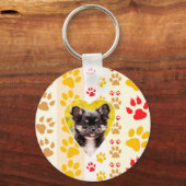 Chihuahua hart poot afdrukken sleutelhanger (Voorkant)
