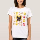 Chihuahua hart poot afdrukken t-shirt (Voorkant)