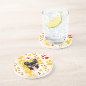 Chihuahua hart poot afdrukken zandsteen onderzetter (Zijkant)