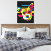 Chihuahua Head_Dog Lover Canvas Afdruk (Insitu (Slaapkamer))