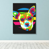 Chihuahua Head_Dog Lover Canvas Afdruk (Insitu (Houten vloer))