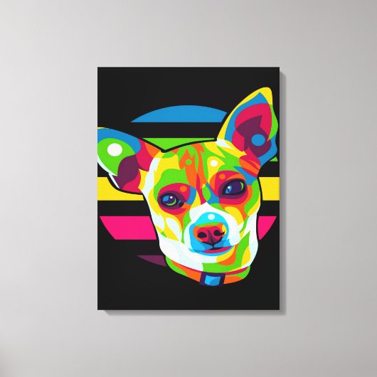 Chihuahua Head_Dog Lover Canvas Afdruk (Voorkant)