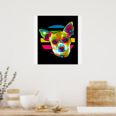 Chihuahua Head_Hondenliefhebber Poster (Keuken)