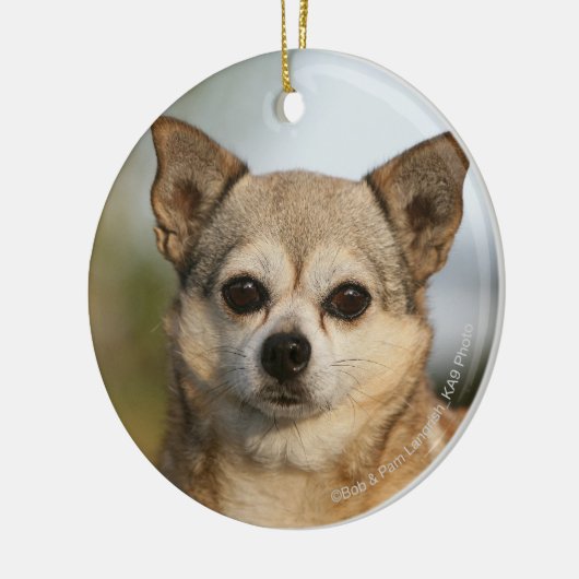 Chihuahua Headshot Keramisch Ornament (Links)