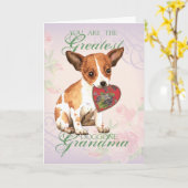 Chihuahua Heart Grandma Kaart (Gele Bloem)