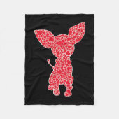 Chihuahua Hearts Dog Puppy Lover Fleece Deken (Voorkant)