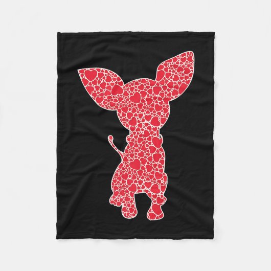 Chihuahua Hearts Dog Puppy Lover Fleece Deken (Voorkant)