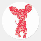 Chihuahua Hearts Dog Puppy Lover Ronde Sticker (Voorkant)
