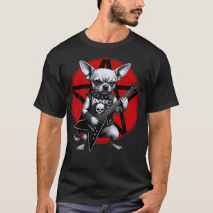 Chihuahua Heavy Metal Gitaar Rock Hond Liefhebber T-shirt
