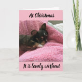 **CHIHUAHUA** HELPS U ZEGT *MISSEN U BIJ CHRISTMAS FEESTDAGEN KAART (Voorkant)