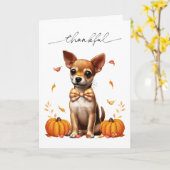Chihuahua Herfst Dankbaar Thanksgiving Wenskaart Kaart (Gele Bloem)