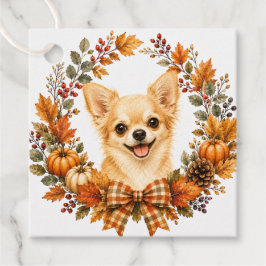 Chihuahua herfstkrans bedankjes labels