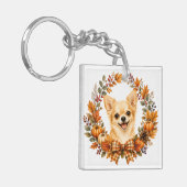 Chihuahua herfstkrans sleutelhanger (Voorkant Links)