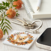 Chihuahua herfstkrans sleutelhanger (Voorkant Rechts)