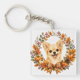 Chihuahua herfstkrans sleutelhanger