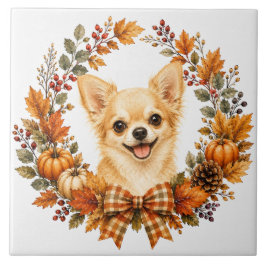 Chihuahua herfstkrans tegeltje