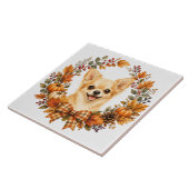 Chihuahua herfstkrans tegeltje (Zijkant)