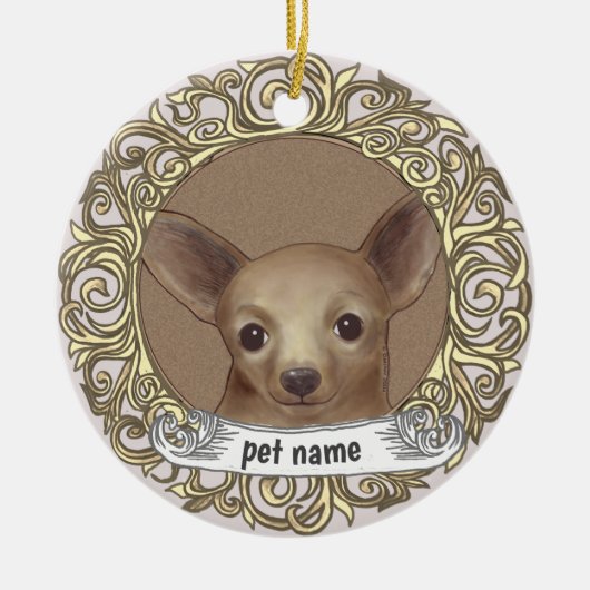 Chihuahua-herinnering ornament (Voorkant)