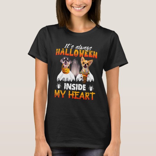 Chihuahua Het is altijd Trick or treat in mijn har T-shirt (Voorkant)