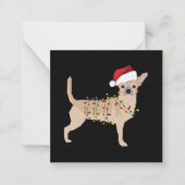 Chihuahua Holiday Christmas Light Notitiekaartje (Voorkant)