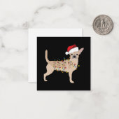 Chihuahua Holiday Christmas Light Notitiekaartje (Voorkant / Achterkant in situ)