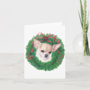 Chihuahua Holiday Dog Art Note Card Kaart