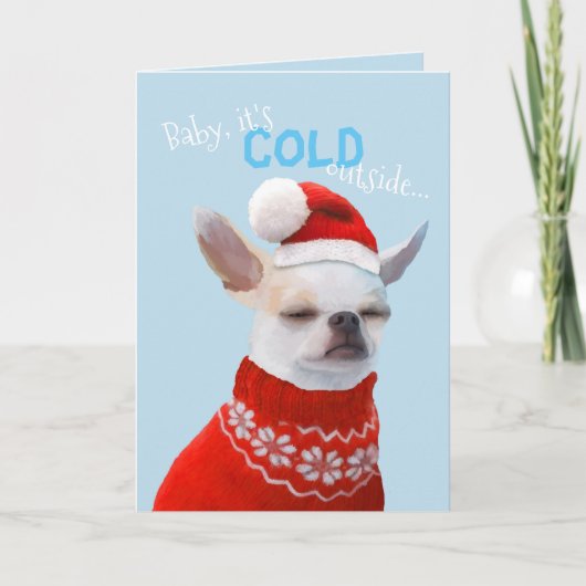 Chihuahua Holiday Kaart (Voorkant)