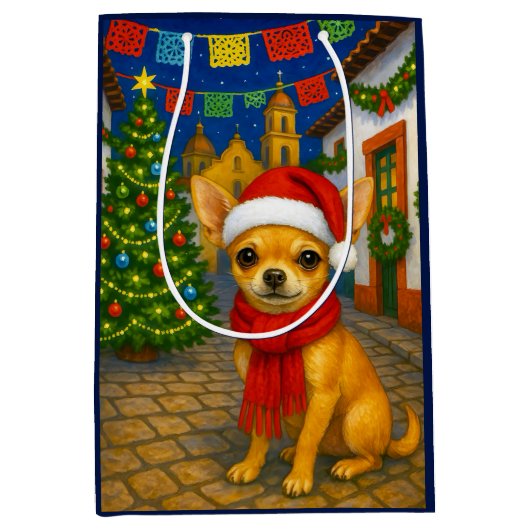 Chihuahua Holiday  Medium Cadeauzakje (Voorkant)
