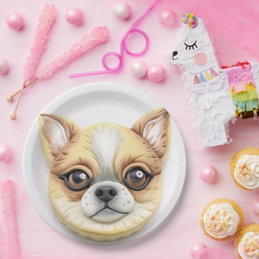 Chihuahua hond 3D geïnspireerd Papieren Bordje (Feest)