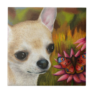 Chihuahua Hond 85 Vlinder Tegeltje