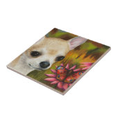 Chihuahua Hond 85 Vlinder Tegeltje (Zijkant)