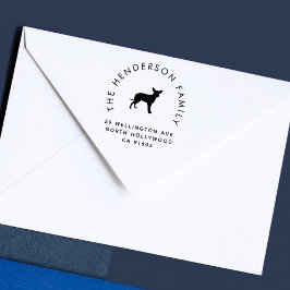 Chihuahua-hond aangepaste familie retouradres rubberstempel