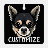 Chihuahua Hond Aangepaste Naam Memorial Kerstmis Metalen Ornament (Achterkant)