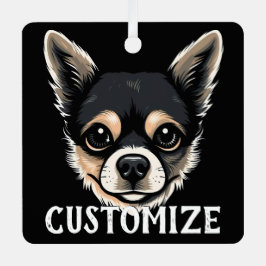 Chihuahua Hond Aangepaste Naam Memorial Kerstmis Metalen Ornament