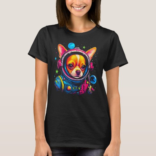 Chihuahua Hond als Astronaut T-shirt (Voorkant)