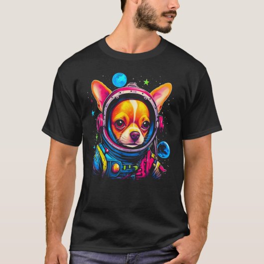 Chihuahua Hond als Astronaut T-shirt (Voorkant)