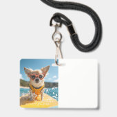 chihuahua hond badge (Voorzijde met lanyard)