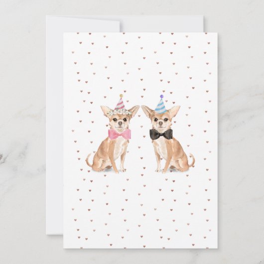 Chihuahua-hond bruid bruidegom huwelijk kaart (Achterkant)