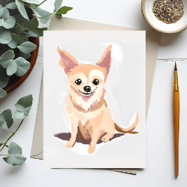 Chihuahua-hond | Cute hond huisdier puppy aquarel Briefkaart