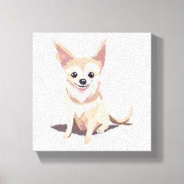 Chihuahua-hond | Cute hond huisdier puppy aquarel Canvas Afdruk