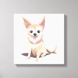 Chihuahua-hond | Cute hond huisdier puppy aquarel Canvas Afdruk