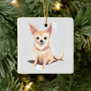 Chihuahua-hond   Cute hond huisdier puppy aquarel Keramisch Ornament