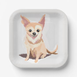 Chihuahua-hond | Cute hond huisdier puppy aquarel Papieren Bordje