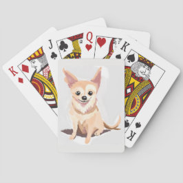 Chihuahua-hond | Cute hond huisdier puppy aquarel Pokerkaarten