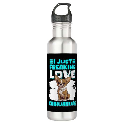 Chihuahua Hond Eigenaar Liefde Chihuahuas Waterfles (Voorkant)
