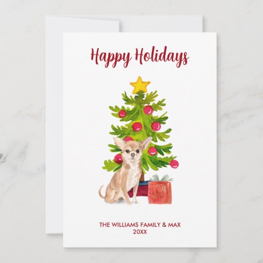 Chihuahua Hond Familie Kerstmis Feestdagenkaart (Voorkant)