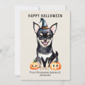 Chihuahua Hond Gelukkig Halloween Feestdagenkaart (Voorkant)