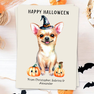 Chihuahua Hond Gelukkig Halloween Feestdagenkaart