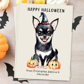 Chihuahua Hond Gelukkig Halloween Feestdagenkaart